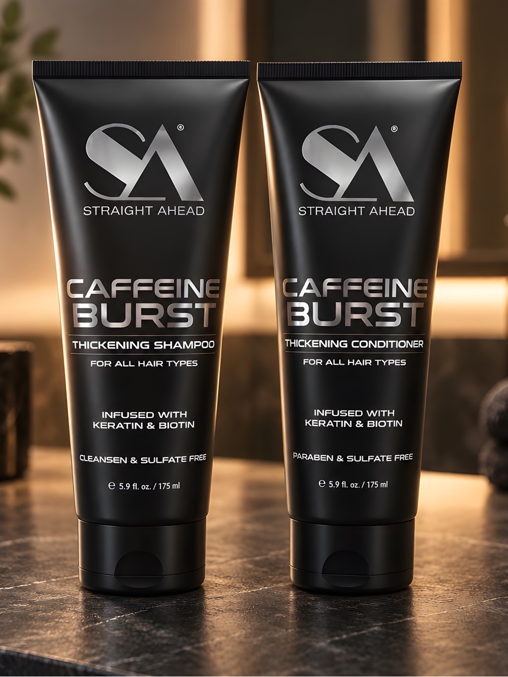 Straight Ahead Beauty Caffeine Burst Hair Thickening Shampoo & Conditioner